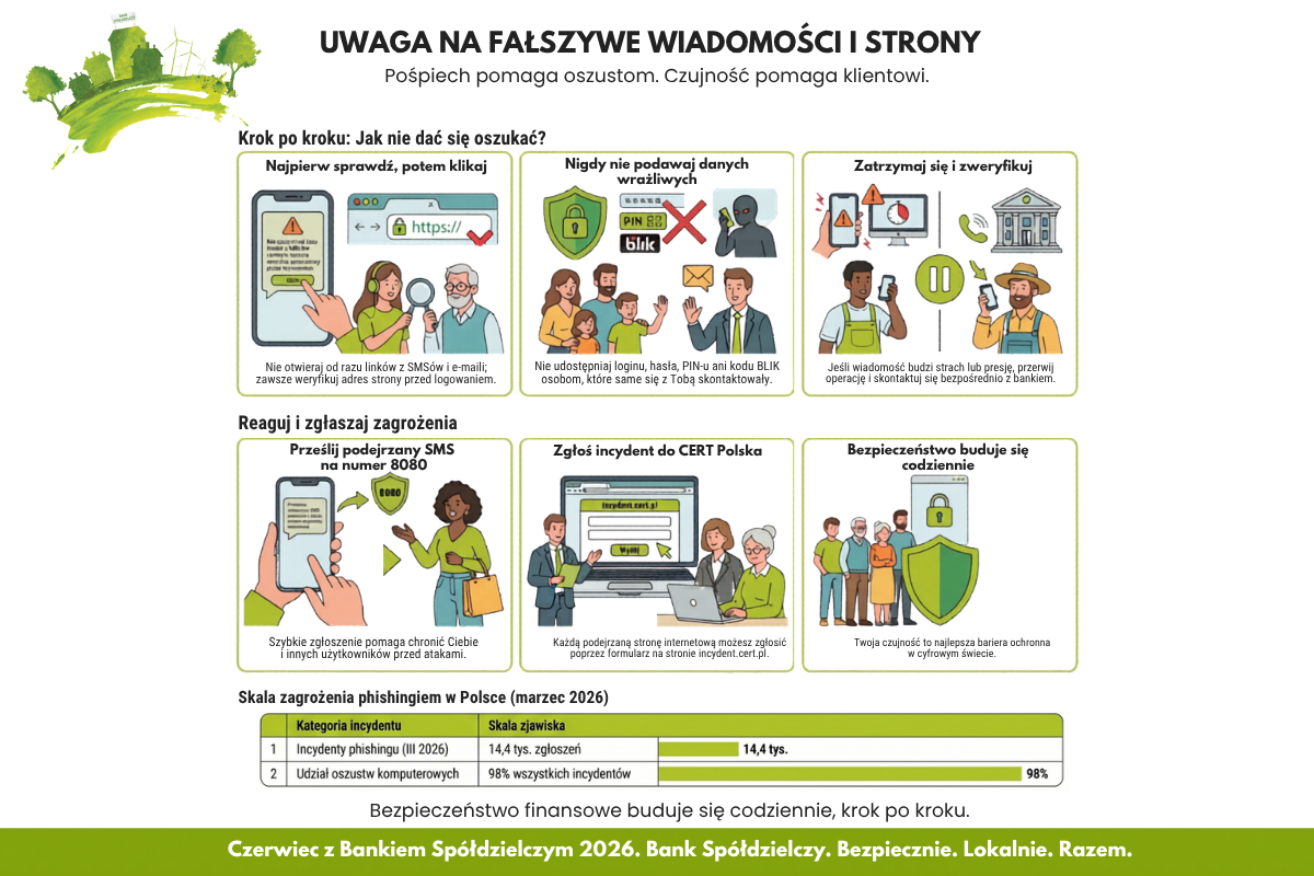 Grafika pokazująca jak skutecznie omijać fałszywe strony i wiadomości